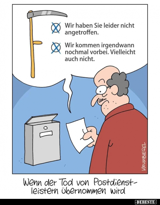 Wenn der Tod von Postdienstleistern übernommen wird.. - Lustige Bilder | DEBESTE.de