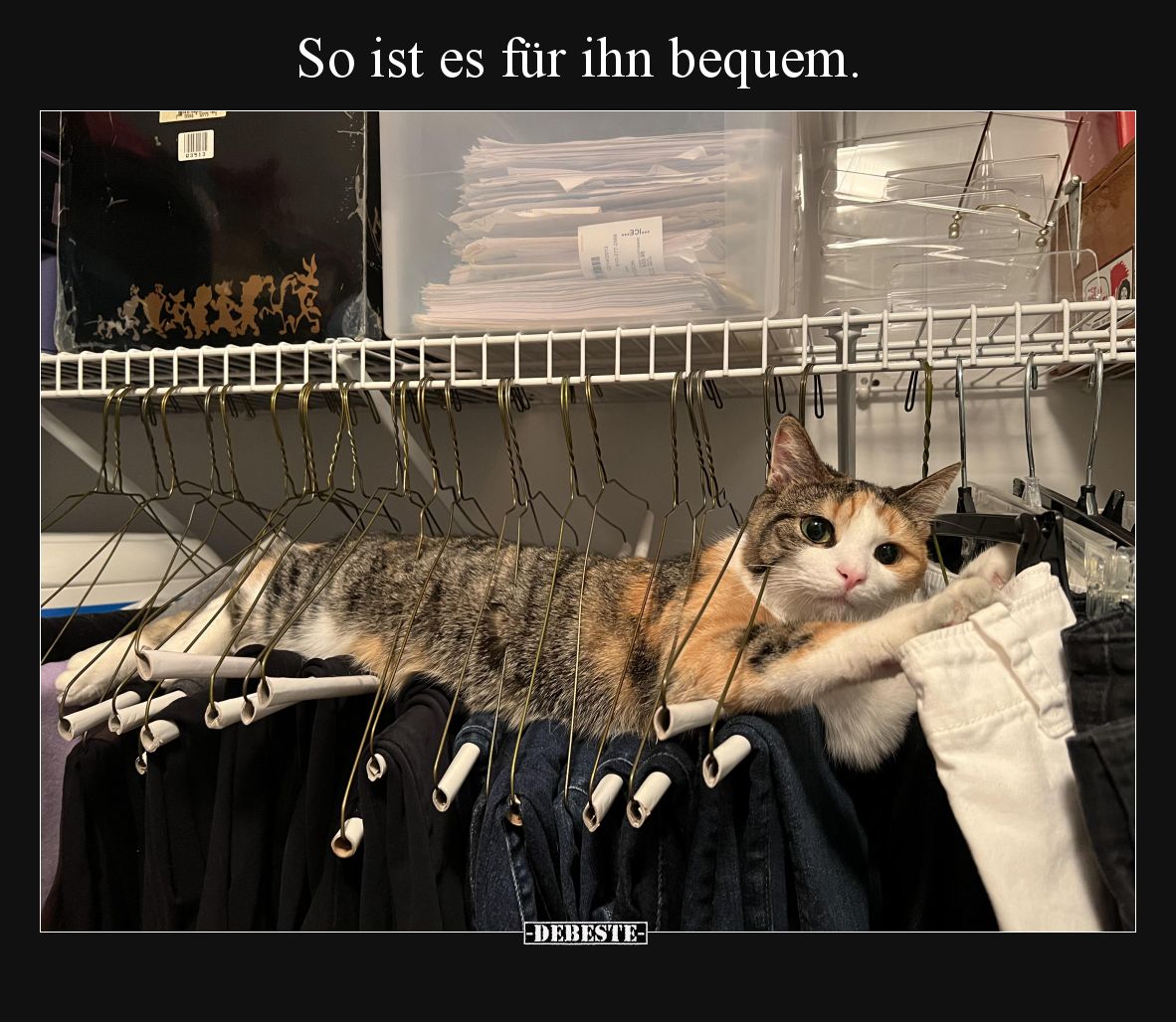 So ist es für ihn bequem.