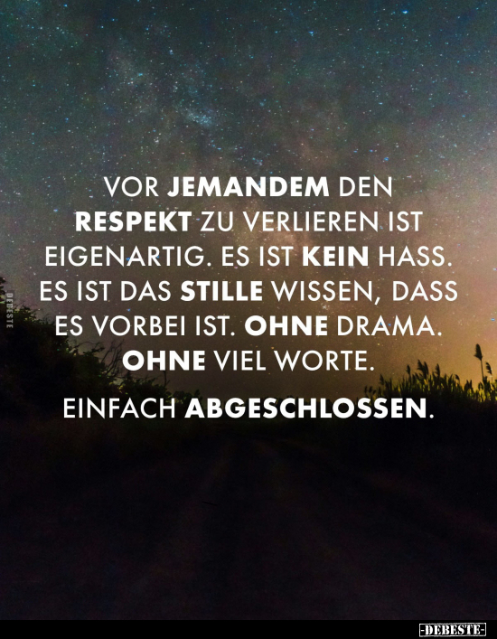 Respekt, Ohne, Drama, Abgeschlossen