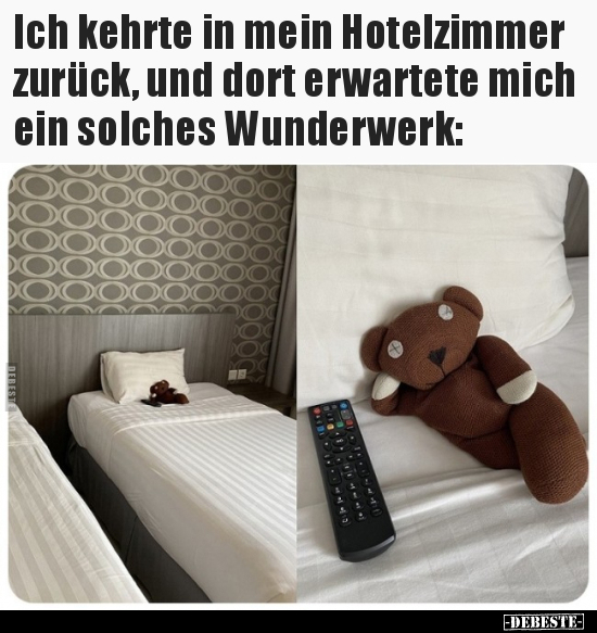 Ich kehrte in mein Hotelzimmer zurück, und dort erwartete.. - Lustige Bilder | DEBESTE.de