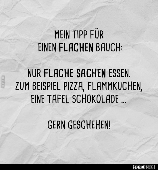 Mein Tipp für einen flachen Bauch.. - Lustige Bilder | DEBESTE.de