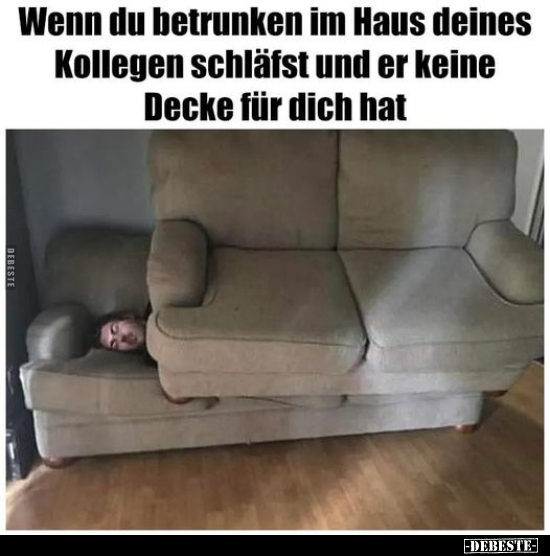 Wenn du betrunken im Haus deines Kollegen schläfst und.. - Lustige Bilder | DEBESTE.de