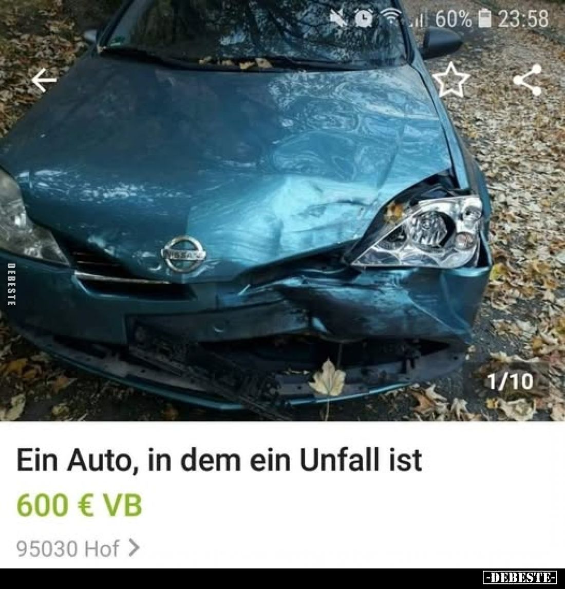 Ein Auto, in dem ein Unfall ist
600 € VB
95030 Hof >