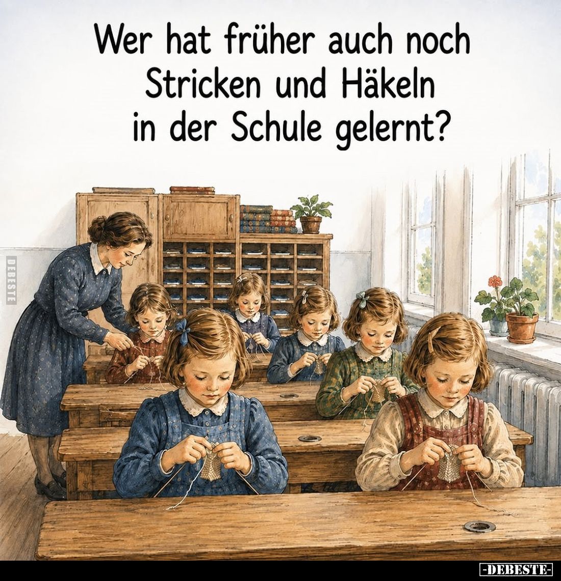 Wer hat früher auch noch Stricken und Häkeln in der Schule gelernt?