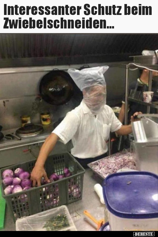 Interessanter Schutz beim Zwiebelschneiden...