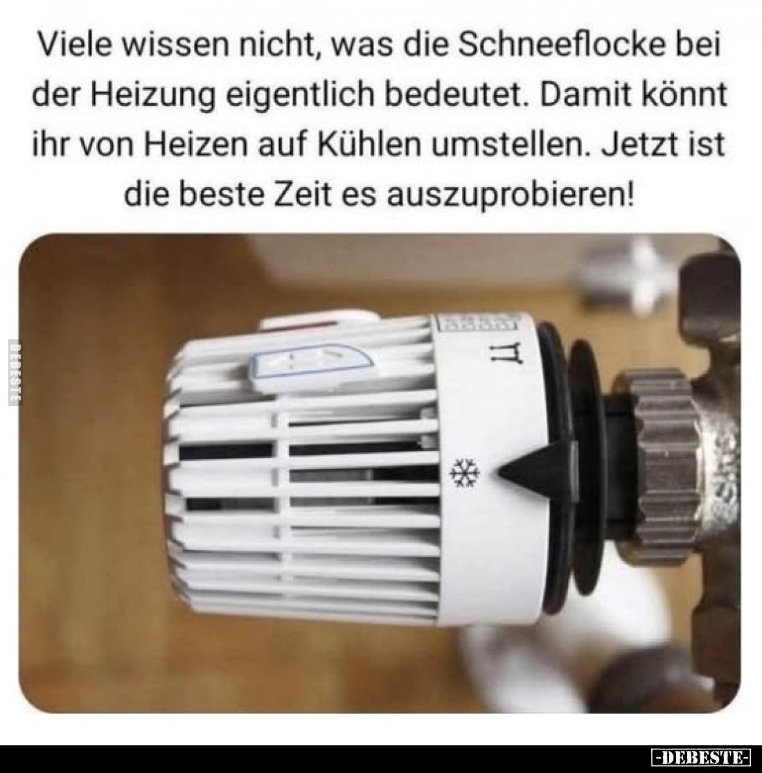 Viele wissen nicht, was die Schneeflocke bei der Heizung eigentlich bedeutet. Damit könnt ihr von Heizen auf Kühlen umstellen...