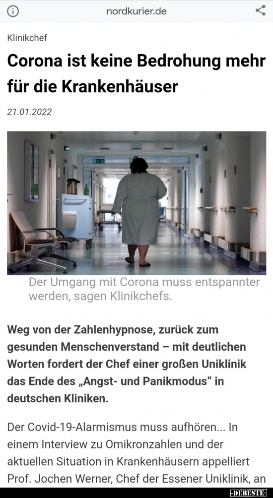 Corona ist keine Bedrohung mehr für die Krankenhäuser.. - Lustige Bilder | DEBESTE.de