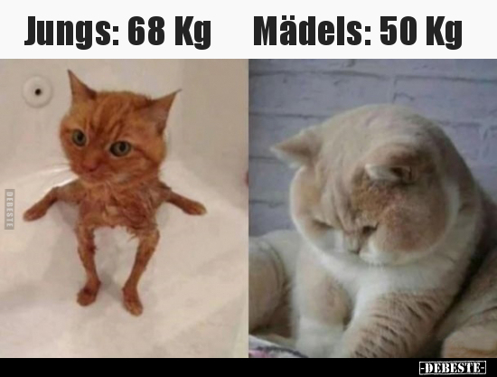 Jungs: 68 Kg / Mädels: 50 Kg..