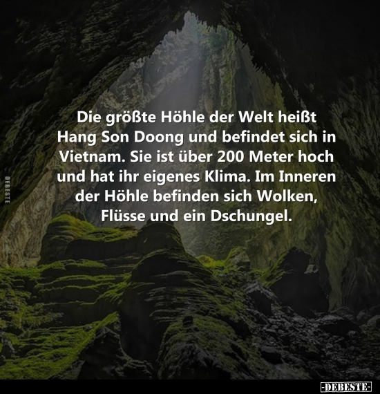 Die größte Höhle der Welt heißt Hang Son Doong und befindet.. - Lustige Bilder | DEBESTE.de