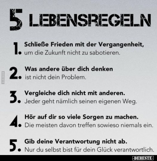 5 Lebensregeln.. - Lustige Bilder | DEBESTE.de