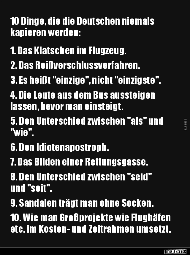 10 Dinge, die die Deutschen niemals kapieren werden.. - Lustige Bilder | DEBESTE.de