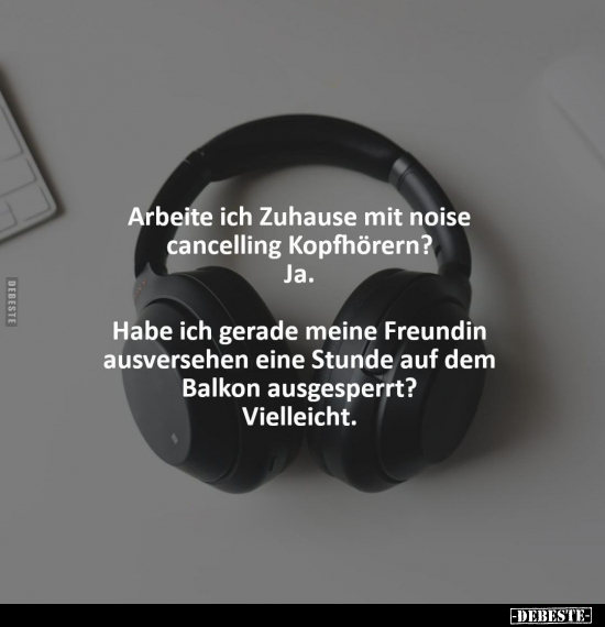 Arbeite ich Zuhause mit noise cancelling Kopfhörern?.. - Lustige Bilder | DEBESTE.de