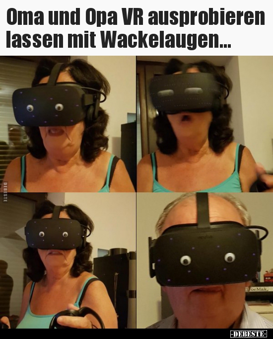 Oma und Opa VR ausprobieren lassen mit Wackelaugen... - Lustige Bilder | DEBESTE.de