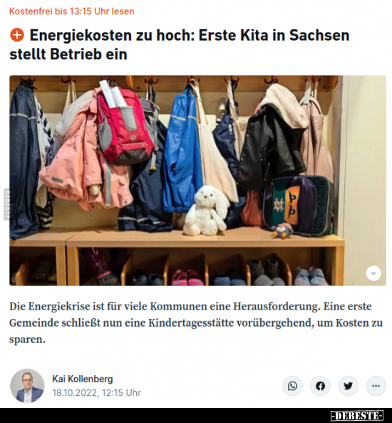 Energiekosten zu hoch: Erste Kita in Sachsen stellt Betrieb.. - Lustige Bilder | DEBESTE.de