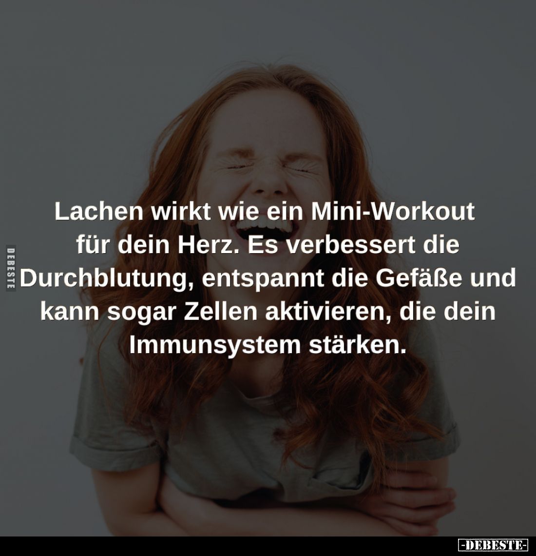 Lachen wirkt wie ein Mini-Workout für dein Herz. Es verbessert die Durchblutung, entspannt die Gefäße und kann sogar Zellen a...