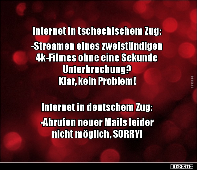 Internet in tschechischem Zug: -Streamen eines.. - Lustige Bilder | DEBESTE.de