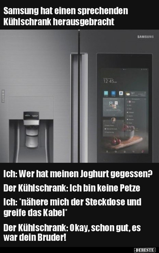 Samsung hat einen sprechenden Kühlschrank herausgebracht.. - Lustige Bilder | DEBESTE.de