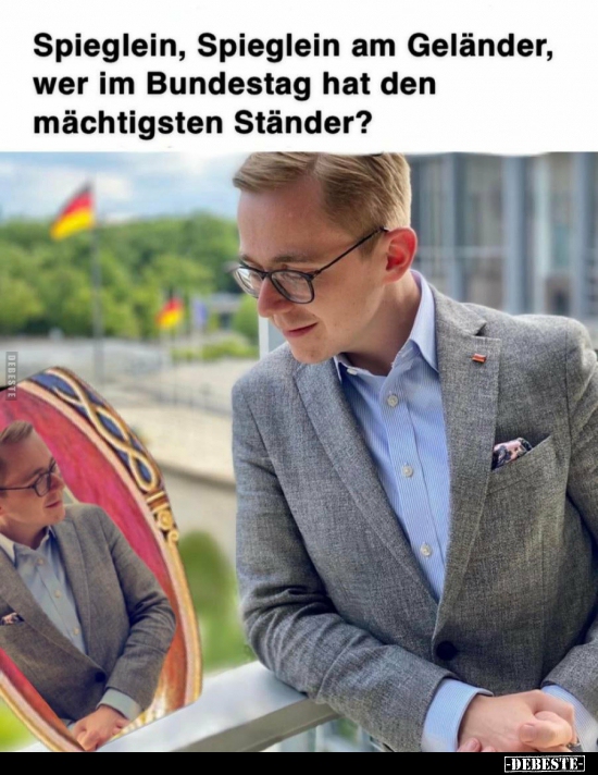 Spieglein, Spieglein am Geländer, wer im Bundestag hat den.. - Lustige Bilder | DEBESTE.de