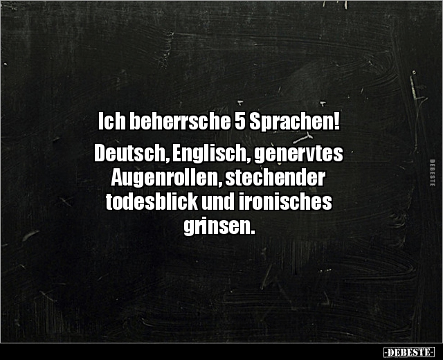 Ich beherrsche 5 Sprachen! Deutsch, Englisch.. - Lustige Bilder | DEBESTE.de