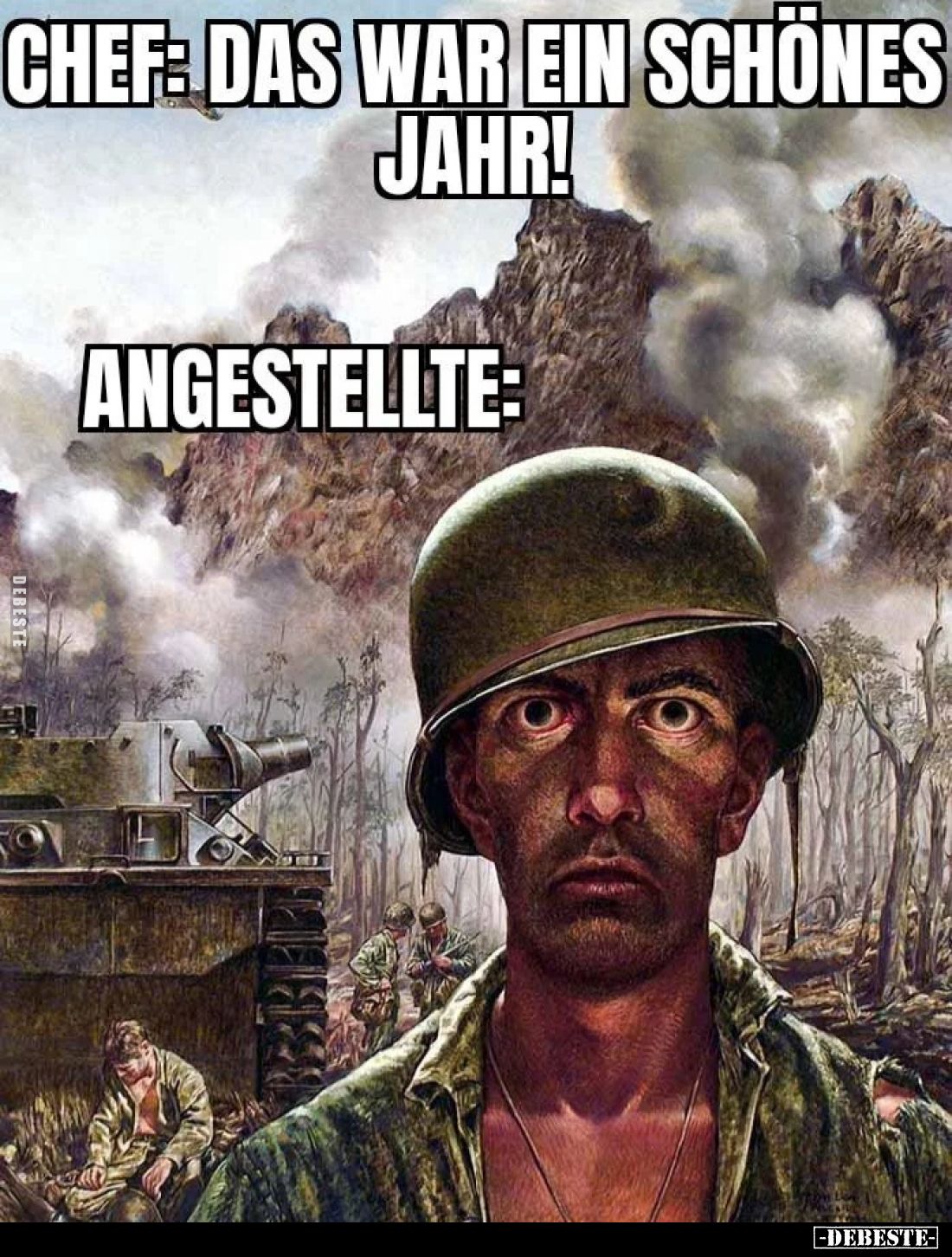 Chef: Das war ein schönes Jahr!
Angestellte: