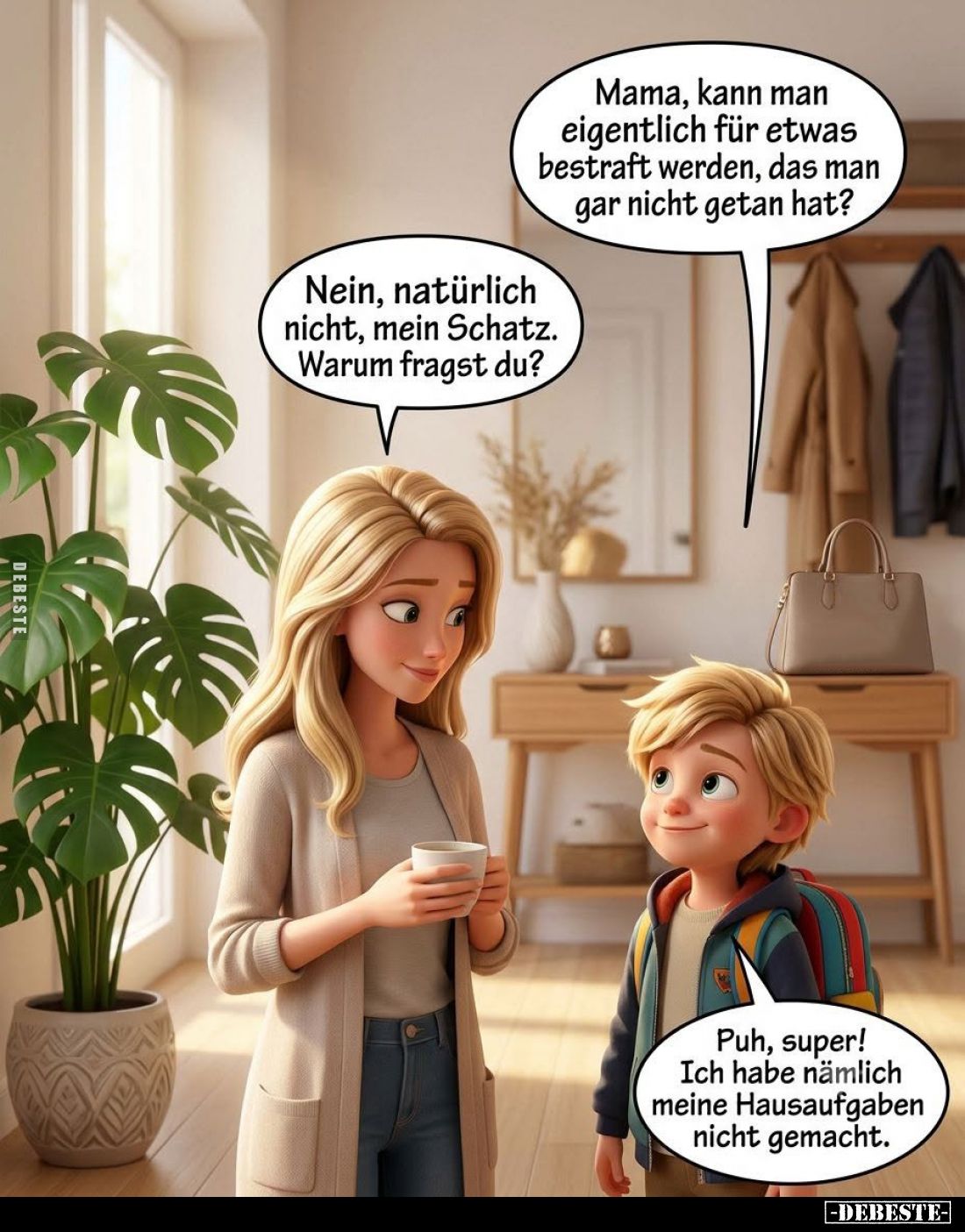Mama, kann man eigentlich für etwas bestraft werden, das man gar nicht getan hat? -
Nein, natürlich nicht, mein Schatz. Waru...