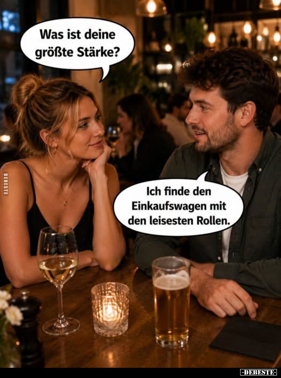 Was ist deine größte Stärke?
Ich finde den Einkaufswagen mit den leisesten Rollen.