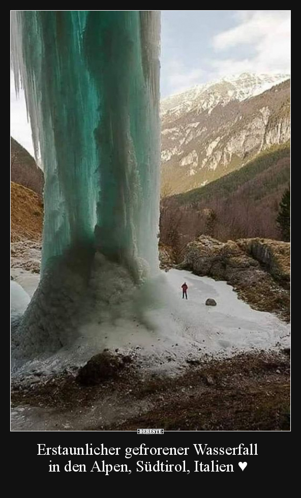 Erstaunlicher gefrorener Wasserfall in den Alpen.. - Lustige Bilder | DEBESTE.de