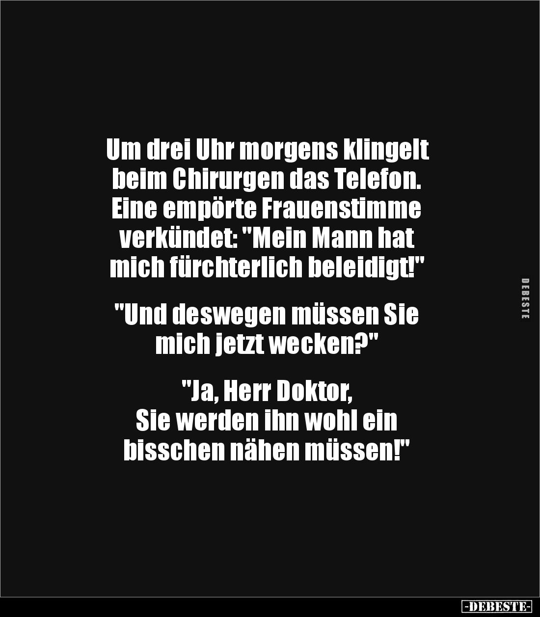 Um drei Uhr morgens klingelt beim Chirurgen... - Lustige Bilder | DEBESTE.de
