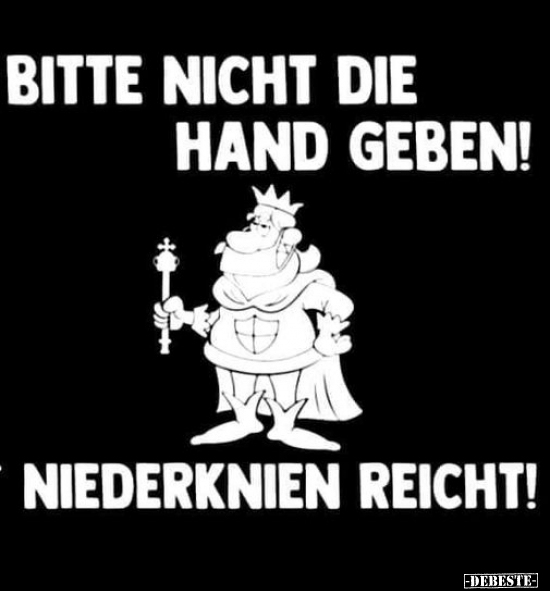 Bitte nicht die Hand geben! Niederknien reicht!.. - Lustige Bilder | DEBESTE.de