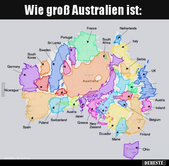 Wie groß Australien ist.. - Lustige Bilder | DEBESTE.de