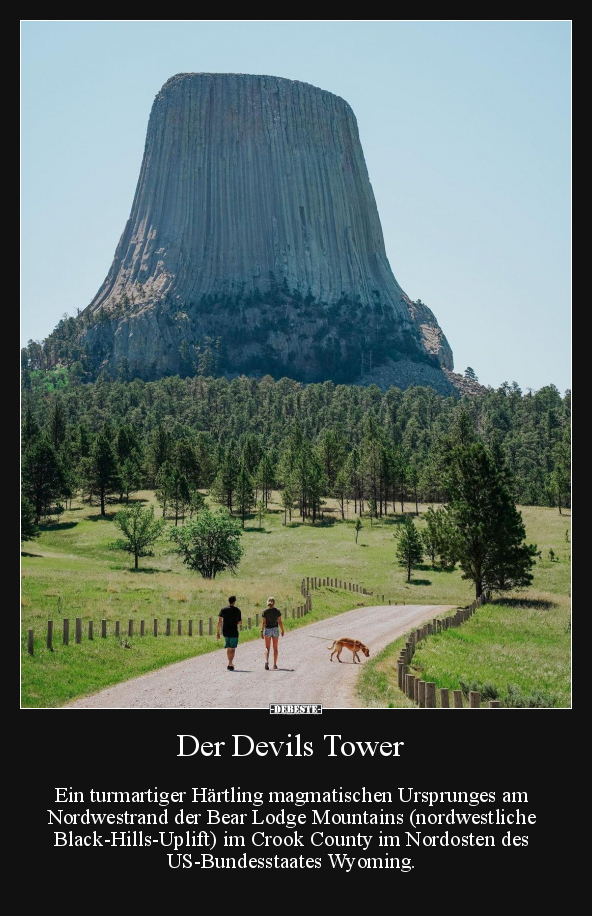 Der Devils Tower Ein turmartiger Härtling magmatischen.. - Lustige Bilder | DEBESTE.de
