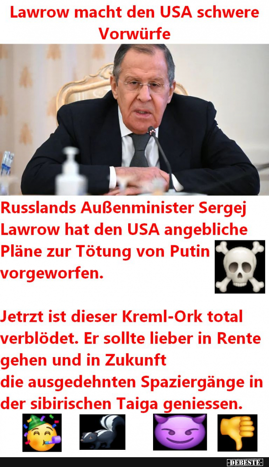Putins vertrottelter Chef-Diplomat - Lustige Bilder | DEBESTE.de