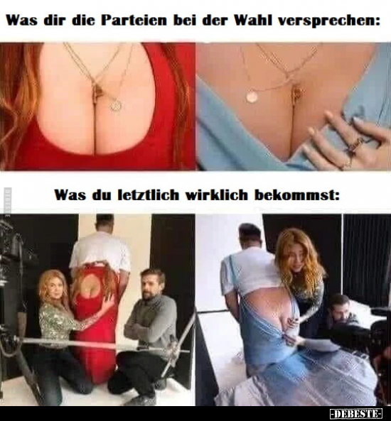 Was dir die Parteien bei der Wahl versprechen.. - Lustige Bilder | DEBESTE.de