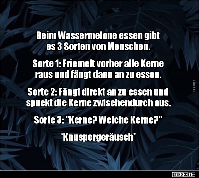 Beim Wassermelone essen gibt es 3 Sorten von.. - Lustige Bilder | DEBESTE.de