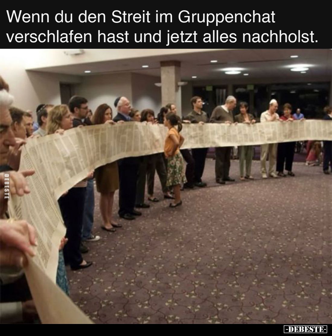 Wenn du den Streit im Gruppenchat verschlafen hast und jetzt alles nachholst.