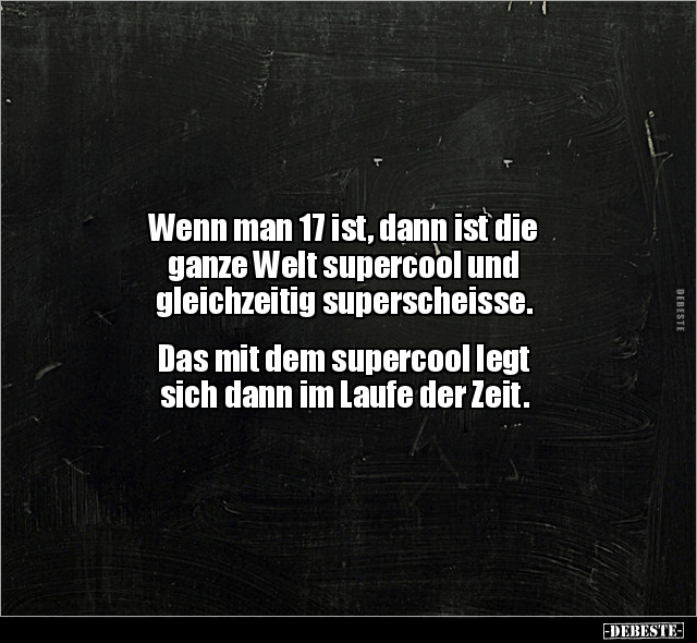 Wenn man 17 ist, dann ist die ganze Welt supercool und.. - Lustige Bilder | DEBESTE.de