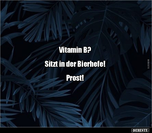 Vitamin B? Sitzt in der Bierhefe! Prost!.. - Lustige Bilder | DEBESTE.de