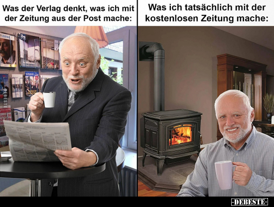 Was der Verlag denkt, was ich mit der Zeitung aus der Post.. - Lustige Bilder | DEBESTE.de