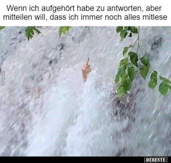 Wenn ich aufgehört habe zu antworten, aber mitteilen will.. - Lustige Bilder | DEBESTE.de