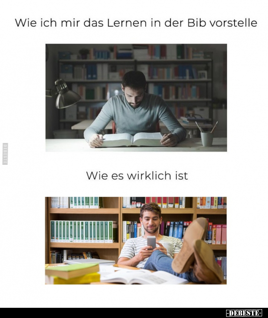 Wie ich mir das Lernen in der Bib vorstelle.. - Lustige Bilder | DEBESTE.de