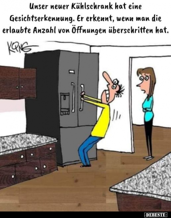 Unser neuer Kühlschrank hat eine Gesichtserkennung.. - Lustige Bilder | DEBESTE.de