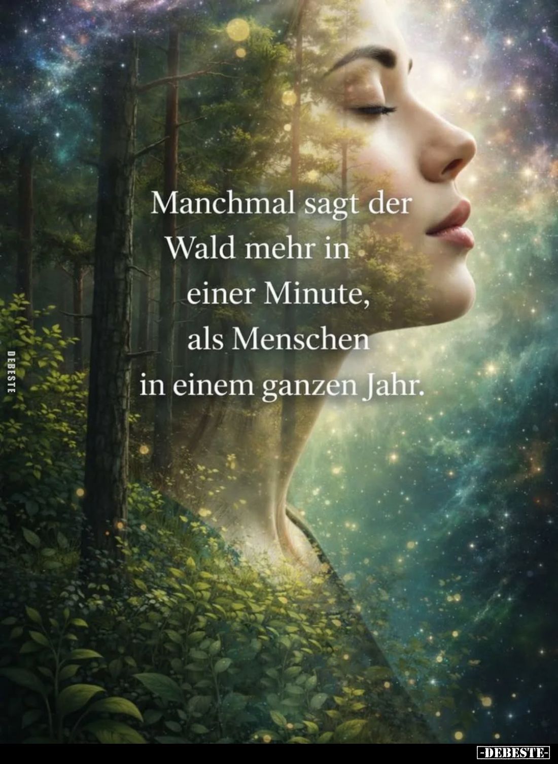 Manchmal sagt der Wald mehr in einer Minute, als Menschen in einem ganzen Jahr.