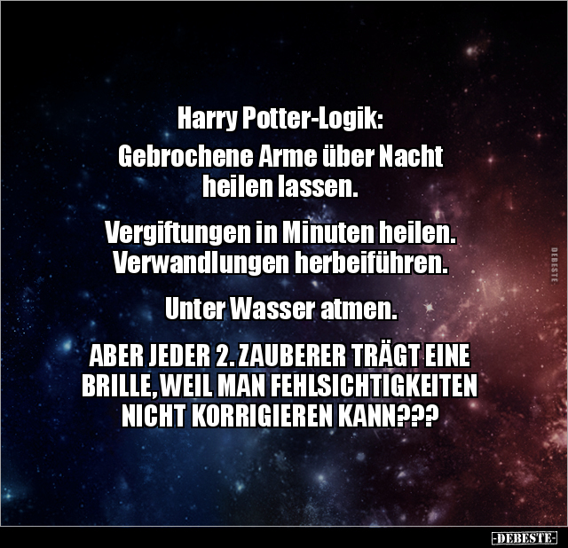 Harry Potter-Logik: Gebrochene Arme über Nacht heilen.. - Lustige Bilder | DEBESTE.de