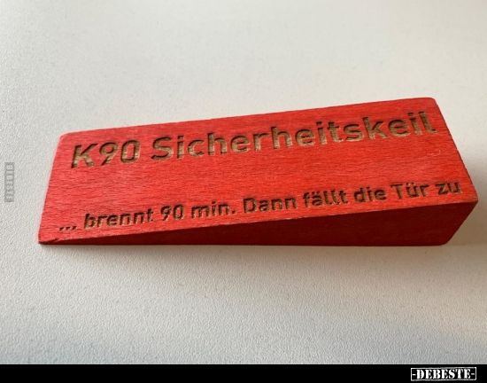 K90 Sicherheitskeil.... trennt 90 min. Dann fällt die Tür..