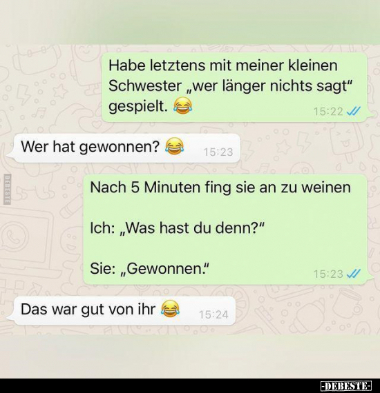 Habe letztens mit meiner kleinen Schwester "wer länger.." - Lustige Bilder | DEBESTE.de