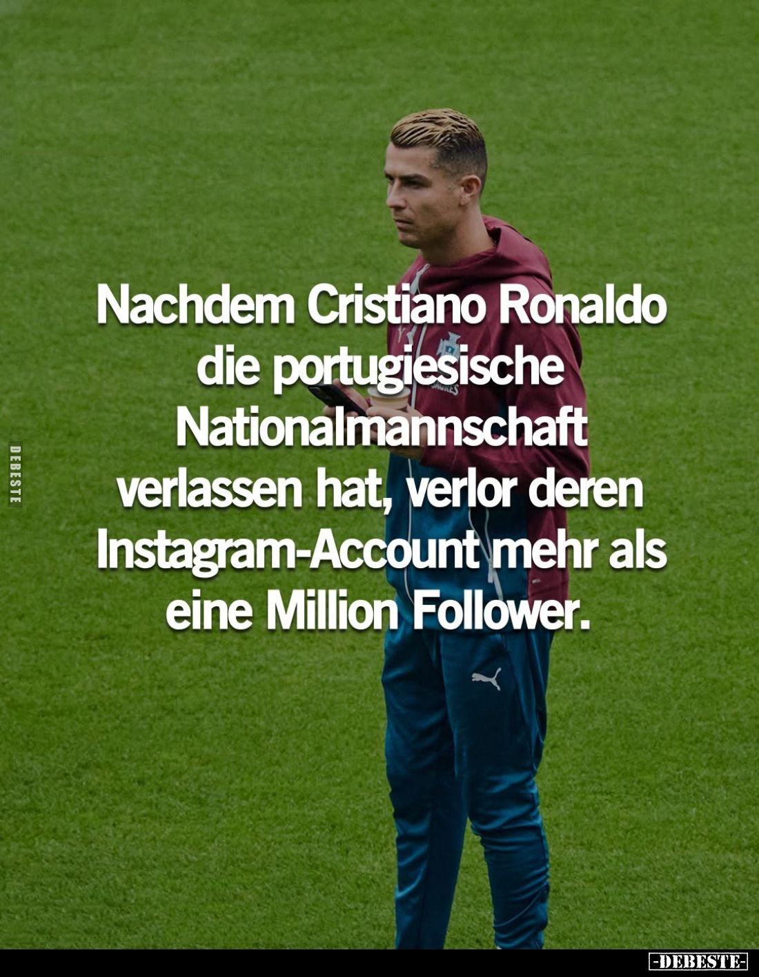 Nachdem Cristiano Ronaldo die portugiesische Nationalmannschaft verlassen hat, verlor deren Instagram-Account mehr als eine M...