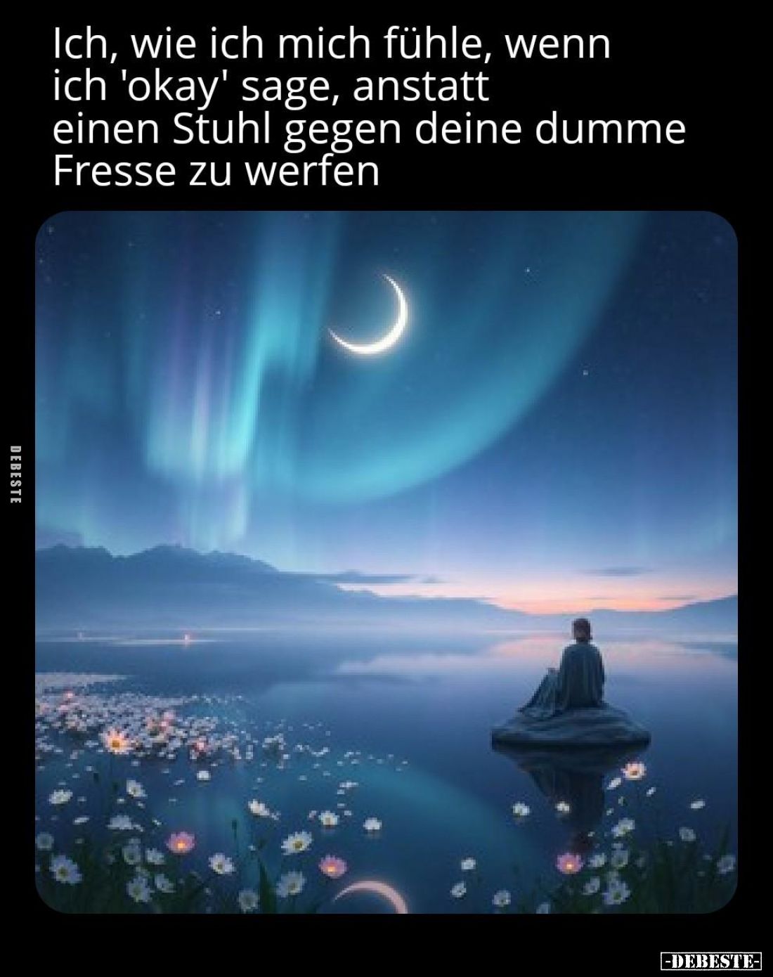 Ich, wie ich mich fühle, wenn ich 'okay' sage, anstatt einen Stuhl gegen deine dumme Fresse zu werfen