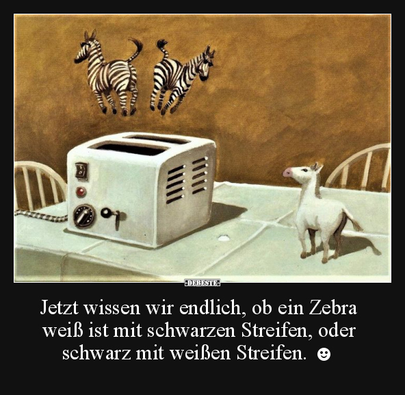 Jetzt wissen wir endlich, ob ein Zebra weiß ist mit.. - Lustige Bilder | DEBESTE.de