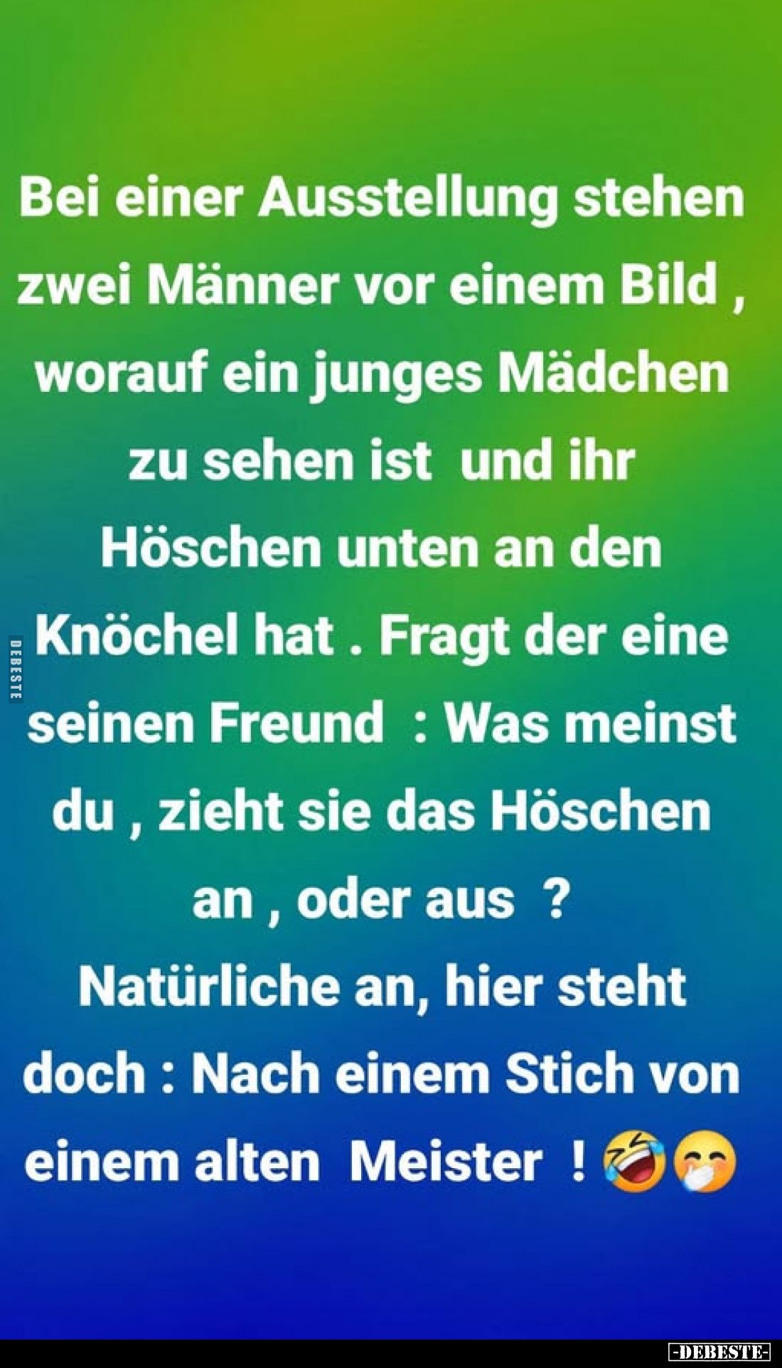 Bei einer Ausstellung stehen zwei Männer vor einem Bild, worauf ein junges Mädchen zu sehen ist und ihr Höschen unten an den ...