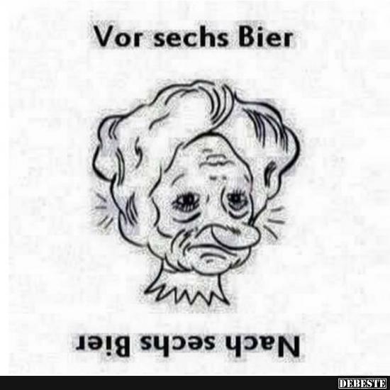 Vor / Nach sechs Bier..